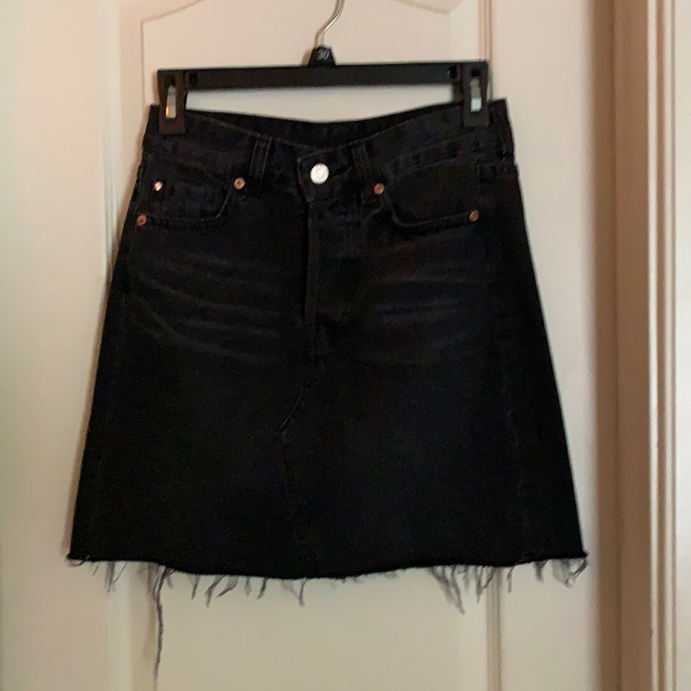 black jean skirt